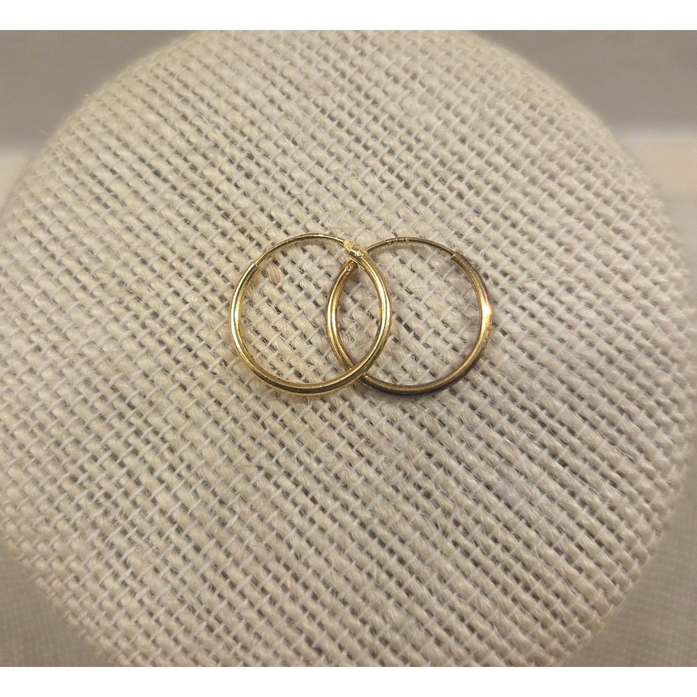 18k Over Sterling Silver 17mm Hoop Earrings 925‎